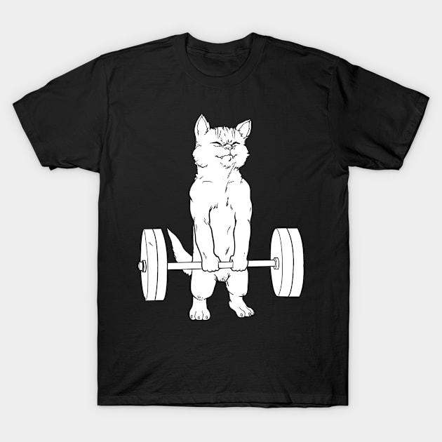 Cat Powerlifting Funny T-Shirt by QUYNH SOCIU